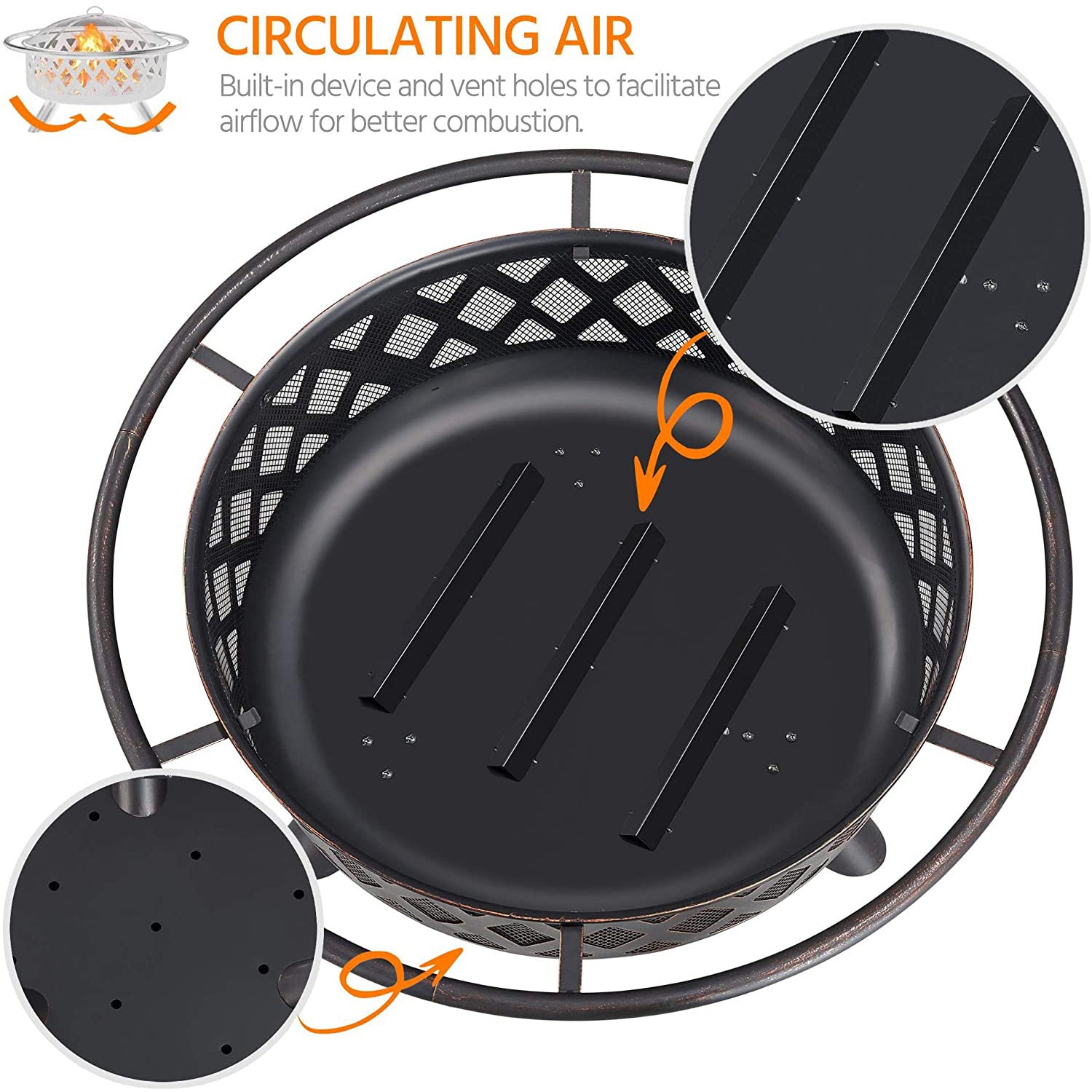 Fire Pit | 36 Inch Outdoor Fire Pit Grill Firebowl