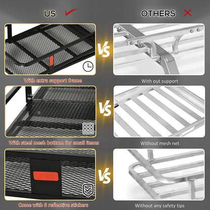 Folding Cargo Carrier Rack Hitch Mount Cargo Baskets