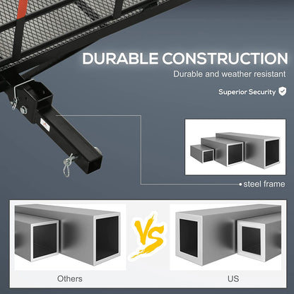 Folding Cargo Carrier Rack Hitch Mount Cargo Basket High