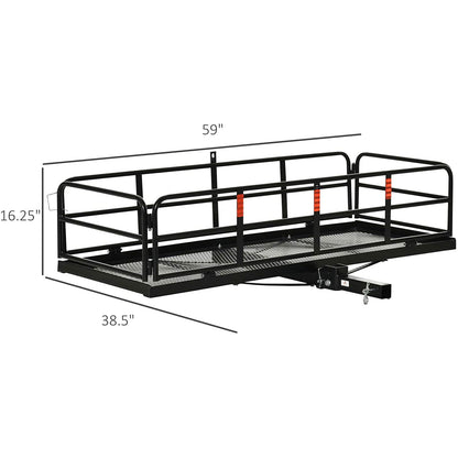 Folding Cargo Carrier Rack Hitch Mount Cargo Basket High