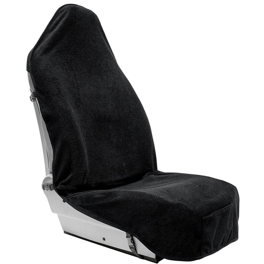 Washable Car Seat Towel Cover with Pocket Black